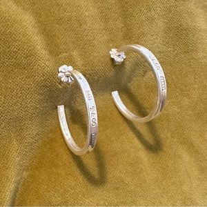 💎 AUTHENTIC EUC Tiffany 1837 Silver Medium Hoop Earrings!! MAKE ME AN OFFER!!